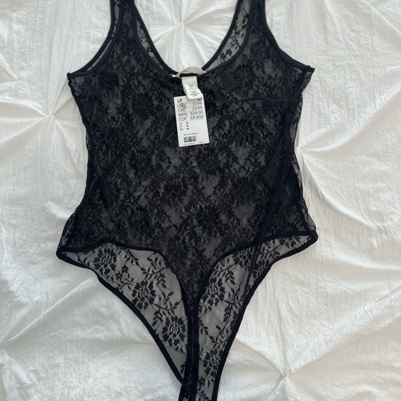 Black Lace Bodysuit - Picture 1 of 2